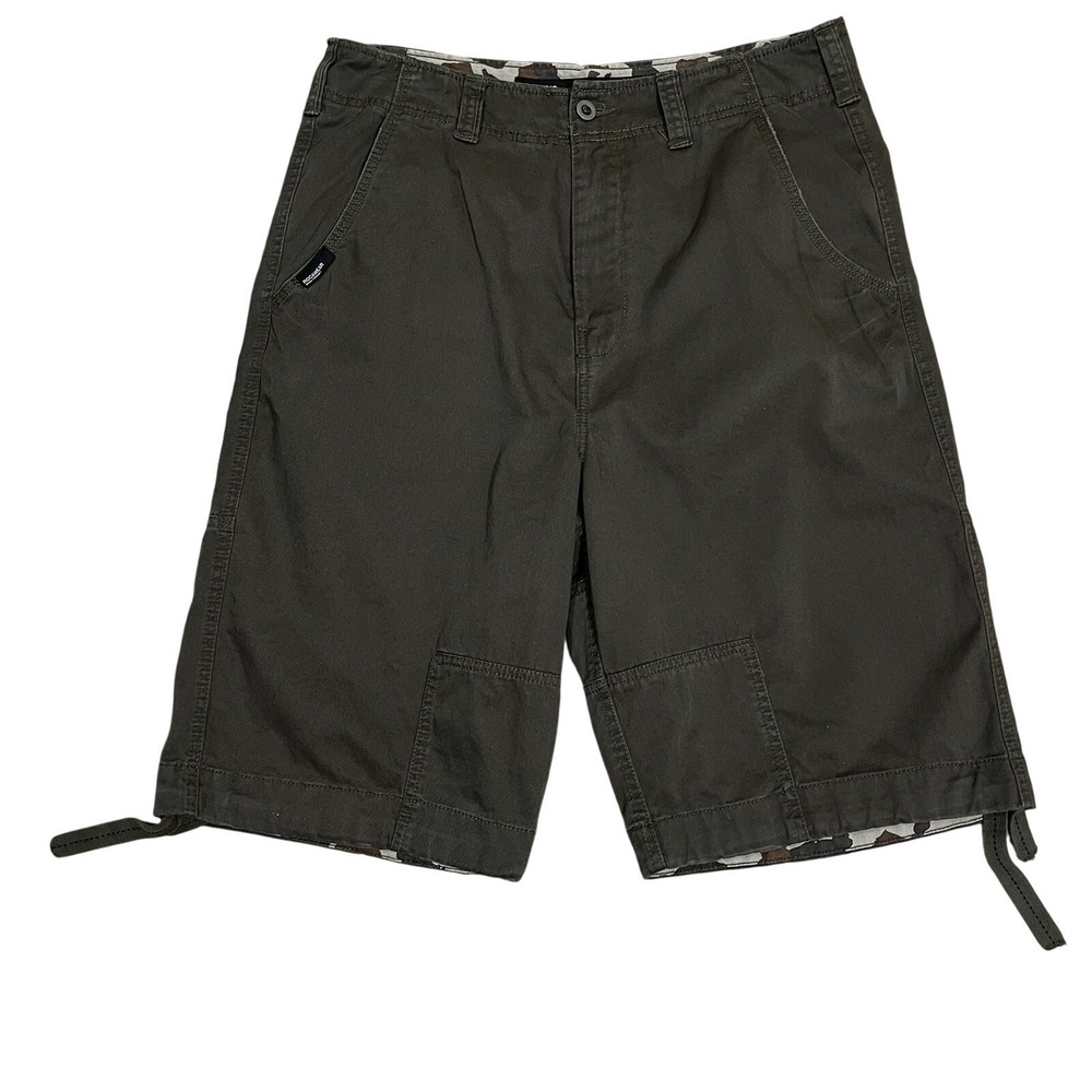 Y2K Rocawear Baggy Loose Fit Shorts Olive Green 34 Utility Gorpcore